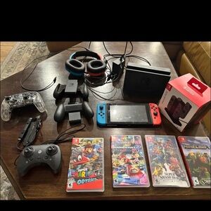 Nintendo Switch Console with Blue and Red Joy-Cons